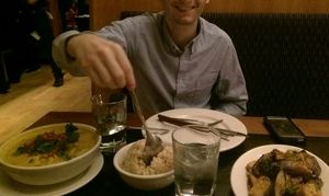 Brown rice, eggplant tofu, sayur curry at Wild Ginger in Seattle