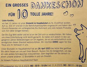 closes forever april 29, 2023 😭  at Vorwerk Podemus BioBahnhof in Dresden