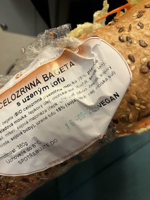 Clearly labelled vegan   at BioPoint in Prague