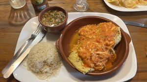 Rice, beans and vegetables pancakes  at Contorno Bistrô Armazém in Embu-guacu