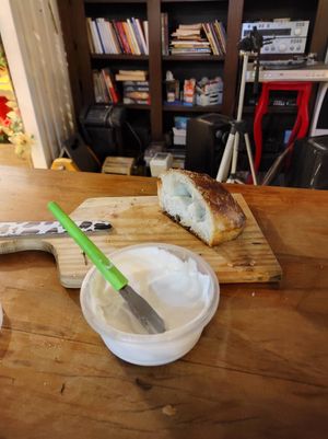 Pão e "Queijo" vegano at Contorno Bistrô Armazém in Embu-guacu