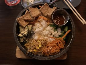 Crispy Rice Bowl w/ fried tofu   at Bebap in Rochester