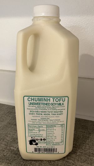 Fresh soymilk  at ChuMinh Tofu and Vegan Deli in Seattle