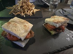 Eggplant sliders   at Bellona Kitchen and Bar  in Toronto