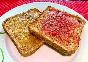Toast and preserves at Red Diamond in Dubai