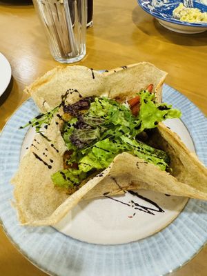 Libyan crepe (without feta)  at Motherland Cafe in Kolkata