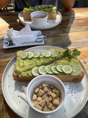Avo toast with tofu   at Roots 'n' Beans in Kandy