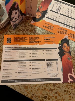 The menu at Tuk Tuk - Southside in Edinburgh