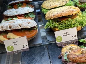 sandwiches/bagels  at Coffee Fellows in Erfurt