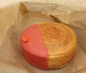 Strawberry with matcha filling at Chez Fritz in Vienna