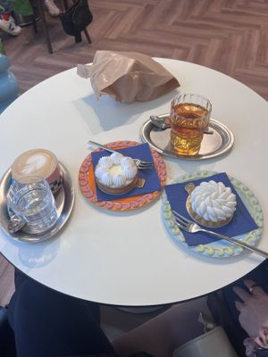 Lemon tarte and bergamot tarte  at Chez Fritz in Vienna