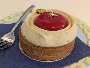 Pistachio tart at Chez Fritz in Vienna