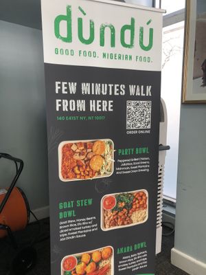 The food truck did not open today, so the people who work inside the embassy told us that there’s also this Nigerian restaurant can try, but I called their moi moi is not vegan  at DF Nigerian Food Truck in New York City