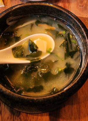 Misosuppe mit Seidentofu at Hugo Sushi Bar & Asian Cuisine in Baden Baden