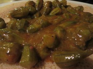 Bamiya (fresh okra in spicy tomato sauce)  at Almaz in Saarbrucken