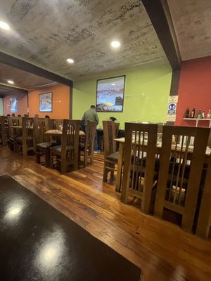Inside the restaurant (quite large and got busy)  at Sabor Cochabambino in Potosi