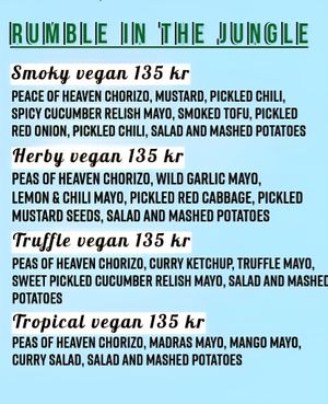 Vegan menu  at Sockerparken Streetfood Tunnbrödsrulle in Visby
