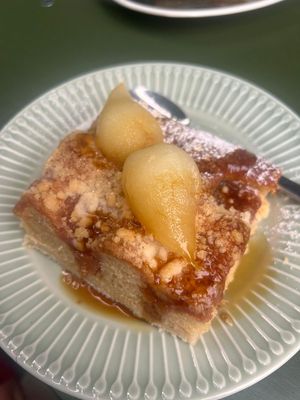 Pear cake huge portion! at Vegan Chouke in Brussels