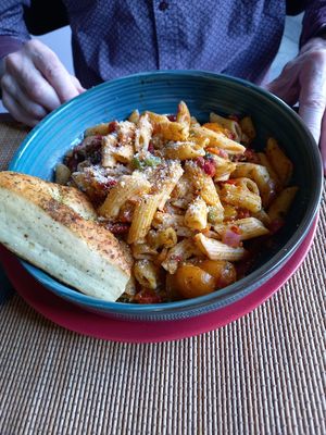 Amazing pasta dishes! at Vegan Chouke in Brussels