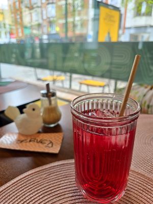 Cherry lemonade at Vegan Chouke in Brussels