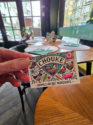 Bussiness card at Vegan Chouke in Brussels