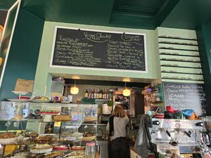 Counter and menu at Vegan Chouke in Brussels