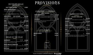 Menus at Memento Mori Cafe in Portland