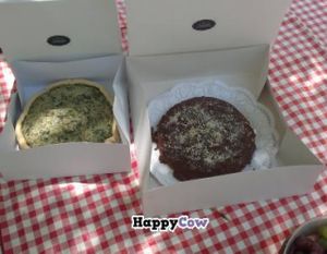 Spinach pie and chocolate cake :) at A Cozinha Verde in Lisbon