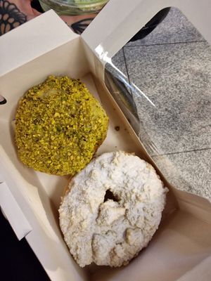 Pistacio and vanilla donuts at Brammibals Donuts - Europlatz in Berlin