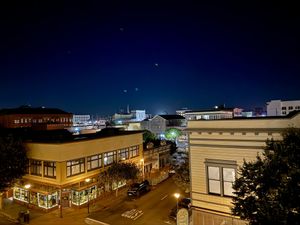 Rooftop views of Old Town Eureka from the outdoor seating terrace.  at RoofTop in Eureka