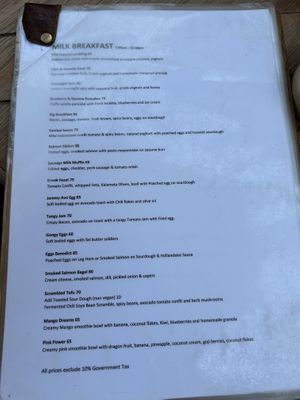 Breakfast Menu   at Milk Espresso in 