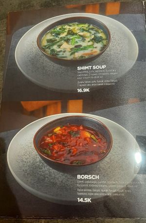 The menu at Agnista Restaurant - Tara Center in Ulaanbaatar