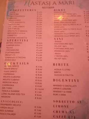 Drinks at Nastasj a Mari - Ristobar in Foxi Murdegu