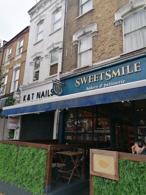 Outside the restaurant at Sweetsmile Bakery & Patisserie - Brunch & Coffee in South West London