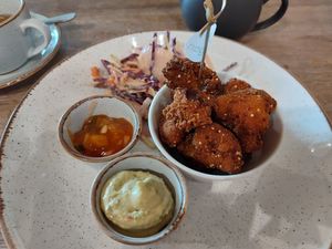 Moroccan Cauliflower Bites at Caffi Bach Y Bocs in Llangefni