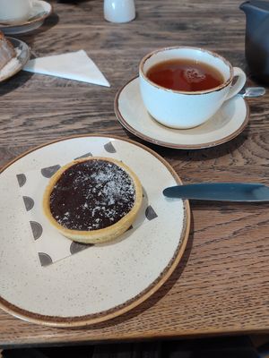 Vegan Chocolate & Orange tart 😋 at Caffi Bach Y Bocs in Llangefni