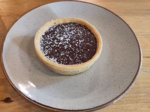 Vegan choc orange tart at Caffi Bach Y Bocs in Llangefni