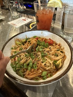 Teriyaki bowl (minus shallots )  at Jacobs Brewhouse Restaurant in Deadwood
