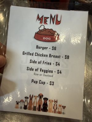 Designated Dog menu  at Jacobs Brewhouse Restaurant in Deadwood