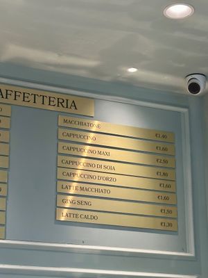 Coffee menu at Gelateria Barroccino San Donato in Florence