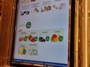 Plantbased sorbets mentionned seperatly at Venchi - Fontana di Trevi in Rome