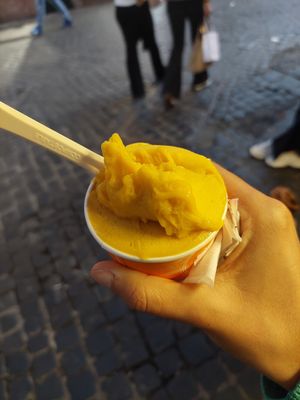 Vegan mango ice cream at Venchi - Fontana di Trevi in Rome