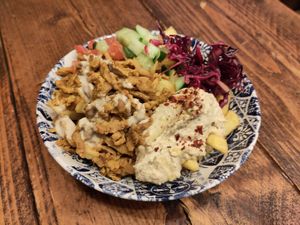 Batata Makle vegan shawarma at Olea in Muenster
