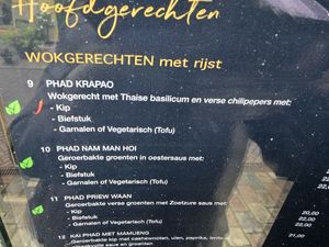 'Vegetarian' on menu , but no mention of vegan at ThaiMood  in Goes
