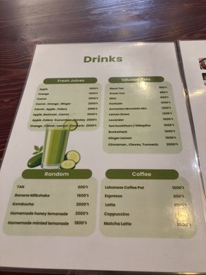 Drinks menu (nov 25)  at Falafel Box in Yerevan