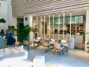 The cafe at Shimis Yoga in Dubai