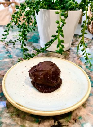 Chocolate strawberry bliss ball at Shimis Yoga in Dubai