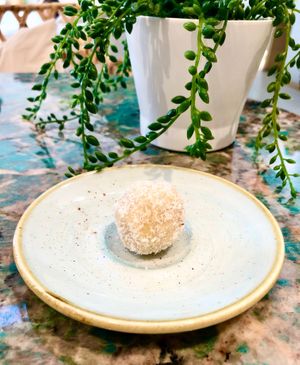 Coconut and lemon ball at Shimis Yoga in Dubai