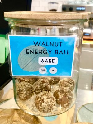 Walnut balls at Shimis Yoga in Dubai