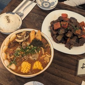 Kimchi ramen and eggplant BBQ (eggplant is a must-order!!) at The Bowl  in Buenos Aires
